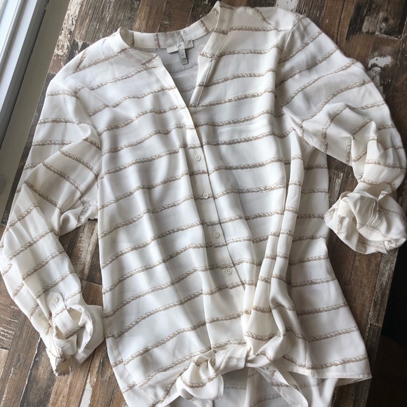 Joie Tops - Joie Edaline Porcelain Rope Silk Top